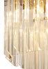 Kuna Flush Ceiling Round 3 Light Polished Nickel/Clear Sculpted Glass 30 cm